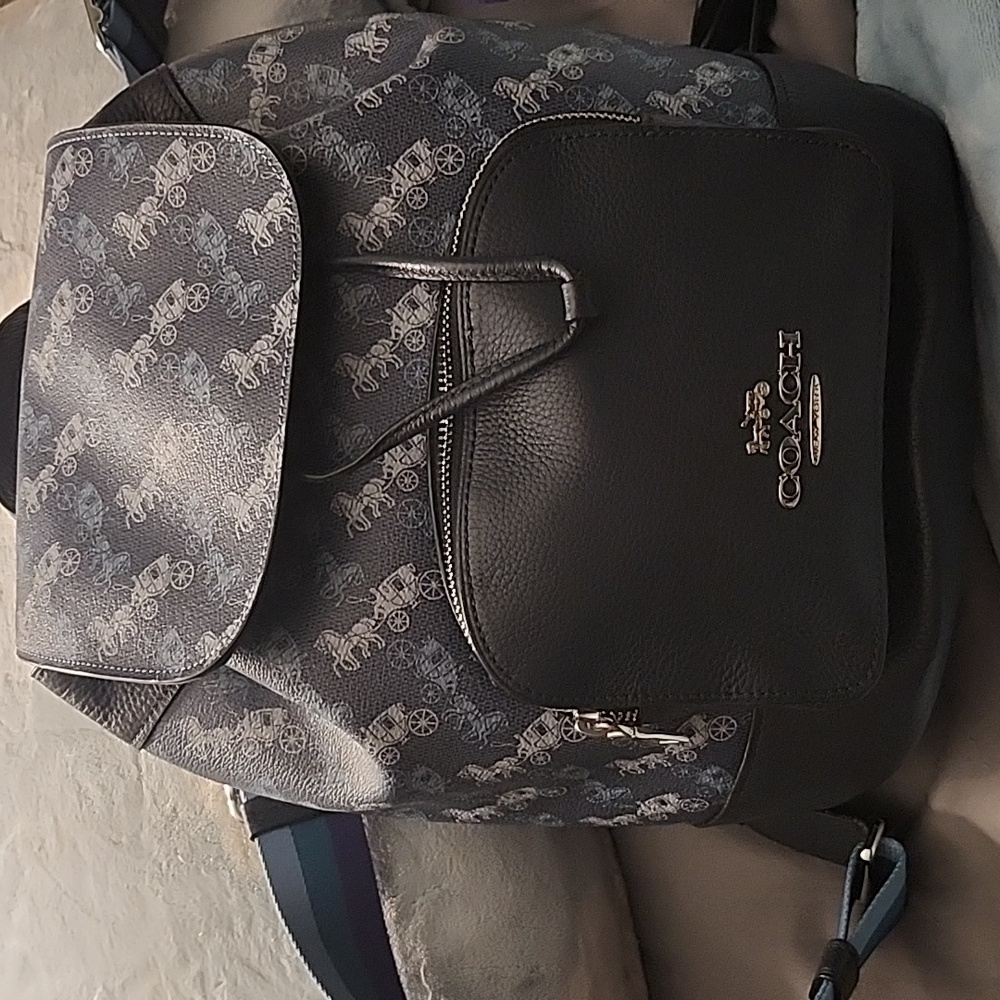 NWT Coach JES Horse and Carriage Backpack Blue